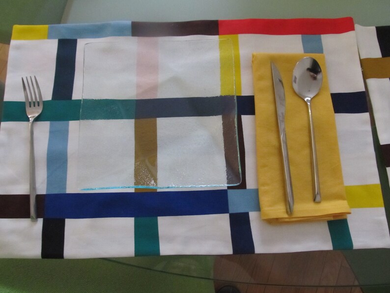 Set of 4 Modern Reversible Cotton Placemats Made in USA Etsy