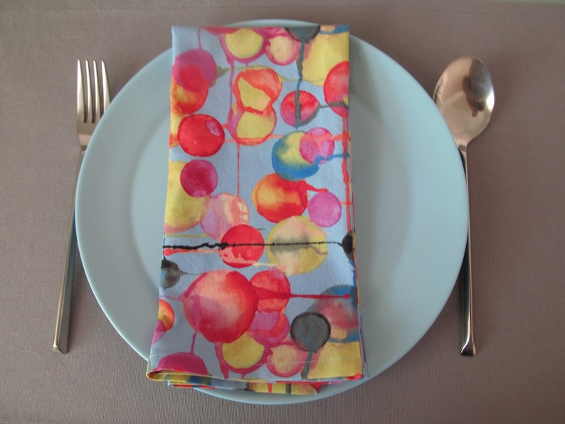 affordable and charming table napkins cotton dinner napkins Set of 4 modern cloth napkins abstract design napkins paperless reusable