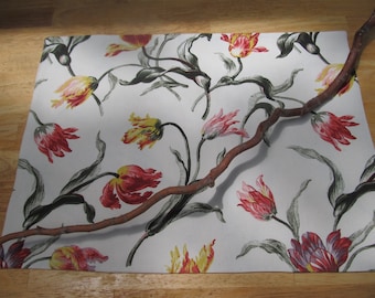 Floral Cotton Placemats and Napkins:  Tulip placemats Dinner Set romantic tulip placemats classic tulip placemats