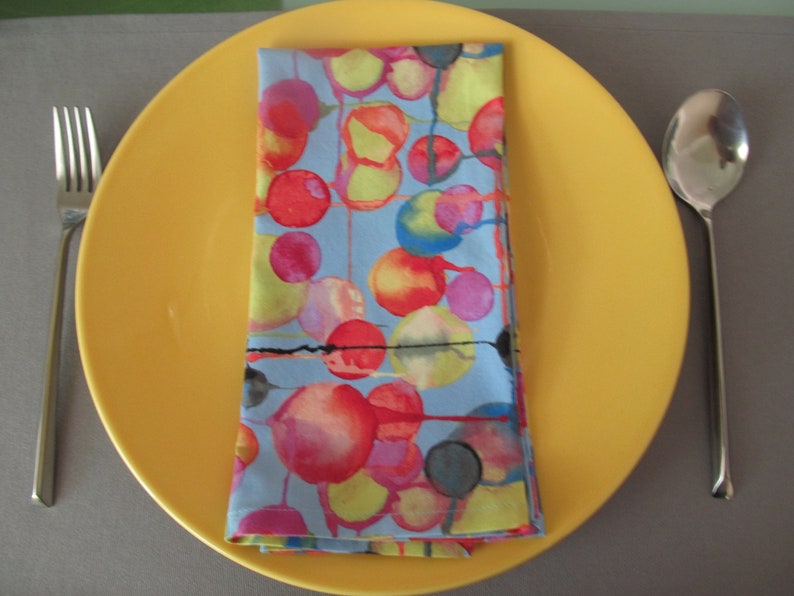 affordable and charming table napkins cotton dinner napkins Set of 4 modern cloth napkins abstract design napkins paperless reusable