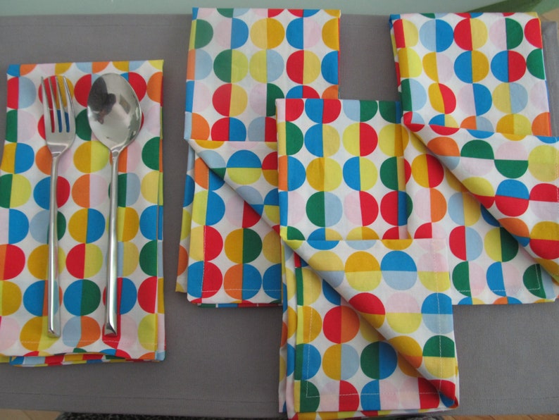Cheerful and Colorful Set of 4 Cotton Napkins IKEA Fabric Etsy