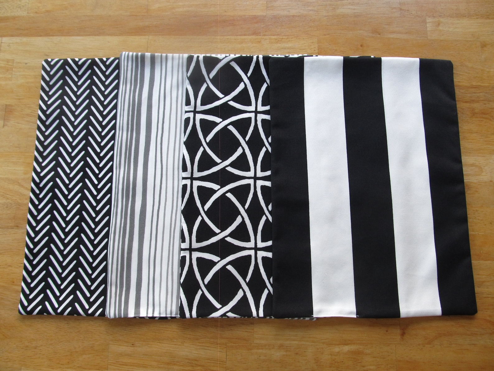 Black and White Placemats Gray Placemats Washable Polyester Etsy