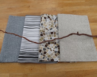 Gray and Beige Polyester Placemats: Stain & Wrinkle Resistant, Modern Table Decor