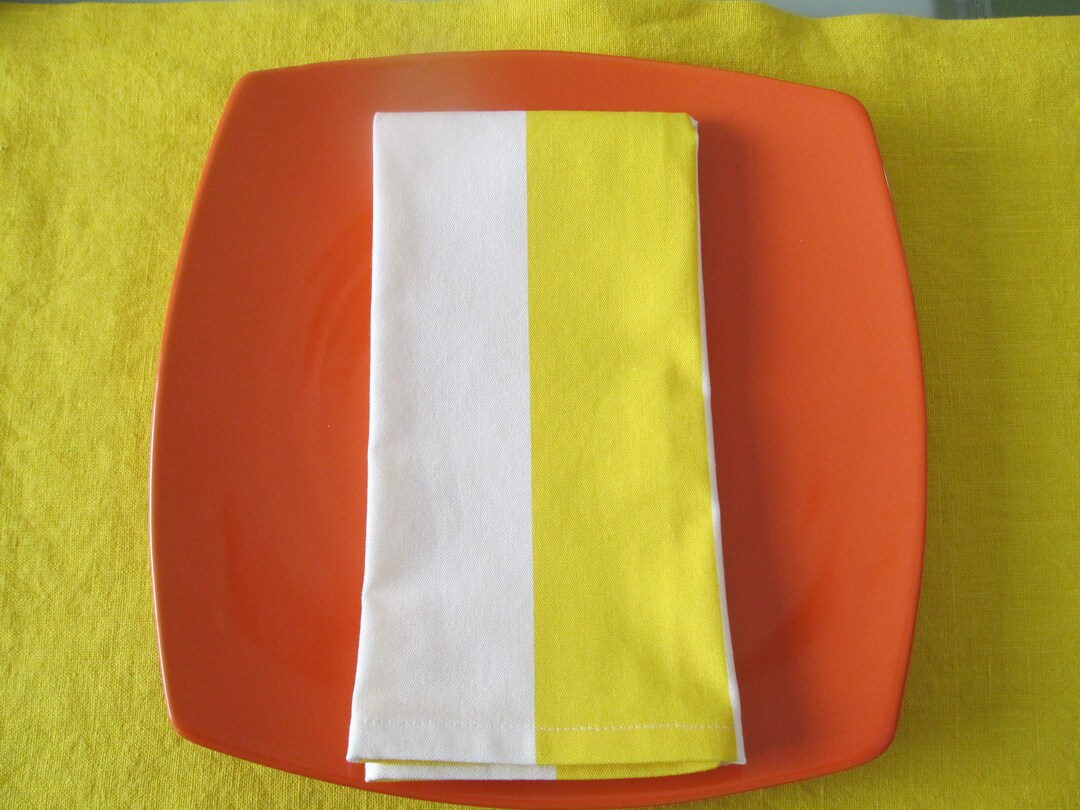 Set of 4 Cotton Napkins, 17.5x17.5 Large Table Napkins, White and