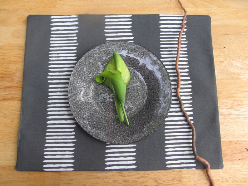 Black and white placemats gray placemats polyester Etsy