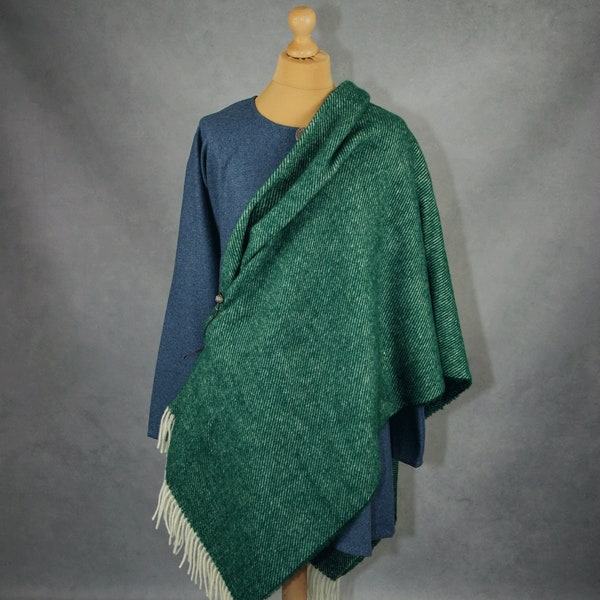 Coperta di lana - verde - Wikinger Mantel, abito vichingo, płaszcz wikinga