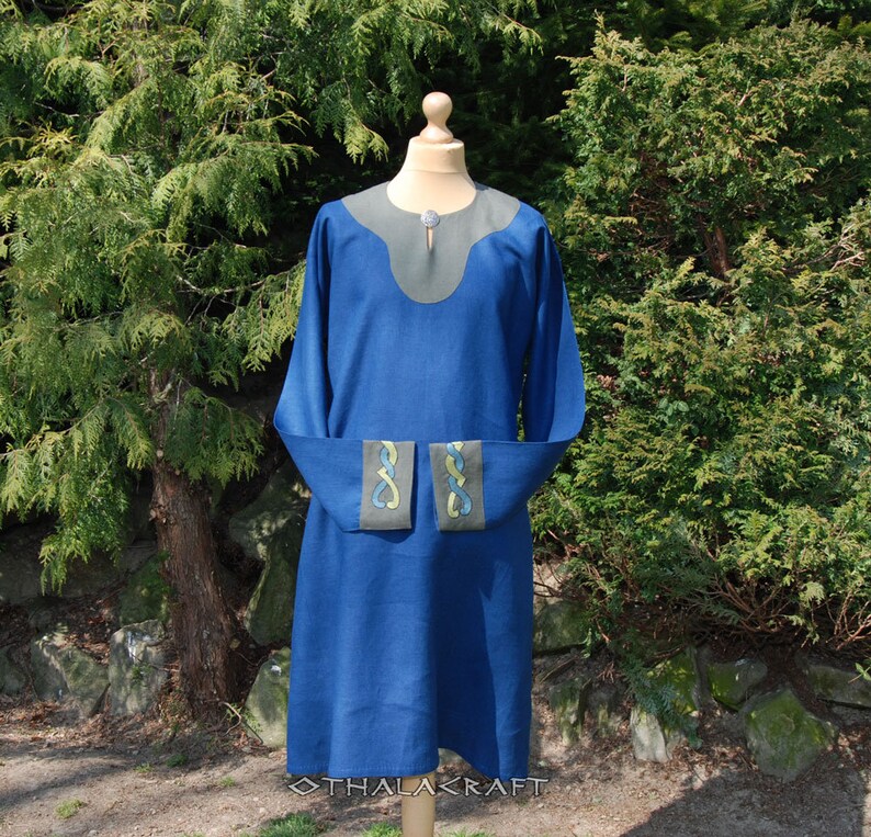Viking tunic Norman Shirt Anglo-Saxon Linen tunic with hand | Etsy