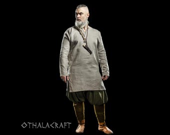 Handmade Linen Viking Tunic, Slavic Renaissance Costume