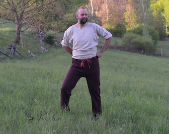 Pantaloni Thorsberg in lana – bordeaux