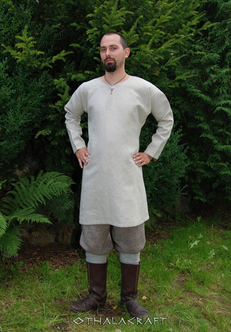 The Vikings Viking Reenactors Medieval Larp Othala Craft Viking Linen Tunic Slavic Tunic Historical Pattern Early Medieval Viking
