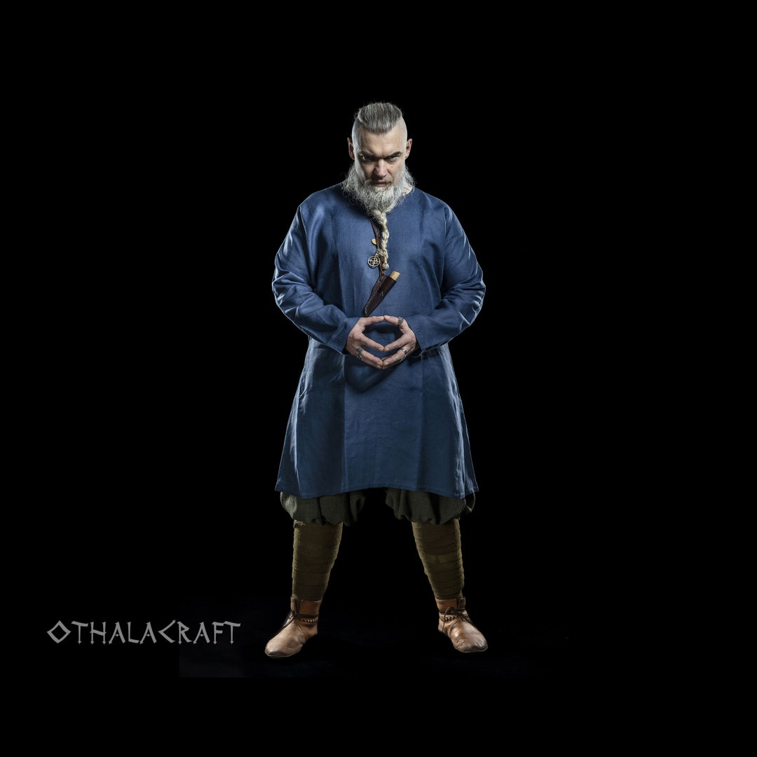 Viking Linen Tunic, Early Medieval Dark Blue XS - Etsy