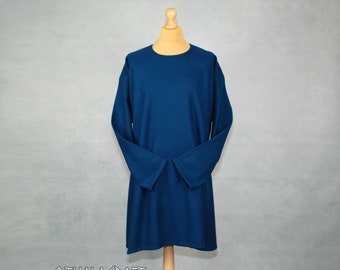 Dark Blue Woolen Tunic, Viking Man Costume, Early Medieval Garb