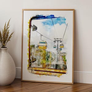 Disney Skyliner Watercolour Print, Disney Prints, Disney Posters, Disney World Prints, Disney Skyliner Poster, Disney Watercolour, Wall Art