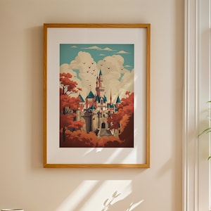 Disneyland Kalifornien Print, Disneyland Resort Poster, Herbst, Herbst Disney Poster, Disney Prints, Dornröschenschloss, Disney Wandkunst
