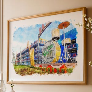 Disney&#39;s All Star Music Resort Watercolour Sketch Print, Disney Prints, Disney Resort Prints
