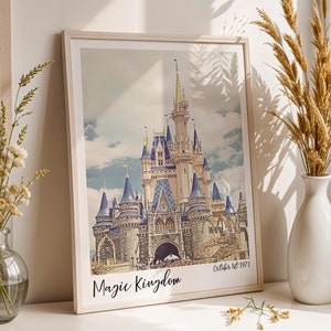 Magic Kingdom Disney Print, Retro Cinderella Schloss, Polaroid Style, Disney Parks Poster, Vintage Prints