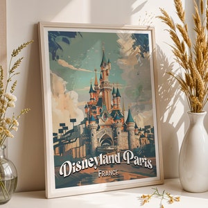 Láminas de Disneyland París, láminas de Disney, láminas retro de Disney, láminas vintage de Disneyland París, Castillo de la Bella Durmiente, láminas de castillos de Disney
