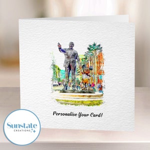 Personalisierte Disney Grußkarten, Disneyland Paris, Disney Karten, Walt und Mickey, Walt Disney Studios Druck, Disney Geburtstagskarte