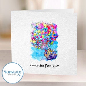 Biglietto d'auguri personalizzato Disney UP, biglietti d'auguri personalizzati Walt Disney World, biglietto d'auguri Up