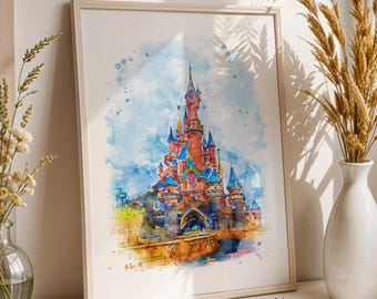Stampa Disneyland Paris, Castello della Bella Addormentata, Stampe Disney