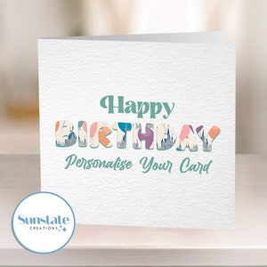 Disney Birthday Card, Personalised Card, Disney Cards, Personalise Birthday Card, Custom Greetings Card, Disney Birthday Card, Disney Prints