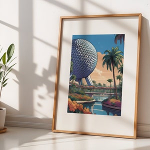 Epcot Zeichnung, Disney Prints, Raumschiff Erde Poster, Disney Wandkunst, Walt Disney World Drucke, Disneyparks, Disney Bilder, Geschenke