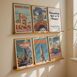 5er-Set Retro Kunstwerke von Universalfunkeln, Universal Island Island Island Island Souvenir, Universal Parks, Volcano Bay