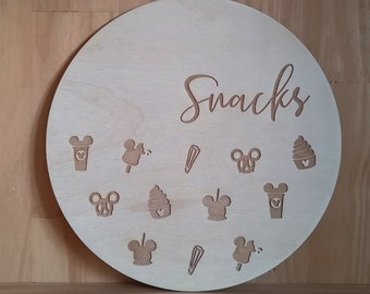 Disney Snacks Engraved Wooden Plaque, Disney Home Decor, Wooden Decor, Disney Snacks, Disney Parks, Mickey Mouse, Disney Kitchen Decor