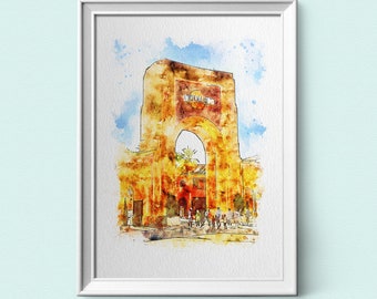 Universal Studios Archway Watercolour Sketch Print, Universal Orlando Park Icon Prints, Available in A3, A4, A5