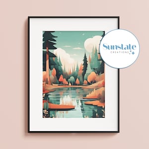 Láminas de paisajes, paisajes minimalistas, carteles de bosques, paisajes neutros, imágenes de paisajes, láminas de bosques, decoración de paredes de estilo campestre