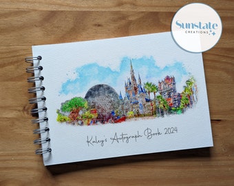 Disney Autograph Books, Personalised Walt Disney World Autograph Book, Disneyland, Disneyland Paris, Disneyworld, Signature Book, Photo book