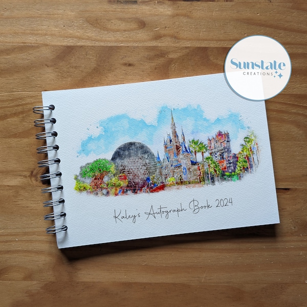 Disney Autograph Books, Personalised Walt Disney World Autograph Book, Disneyland, Disneyland Paris, Disneyworld, Signature Book, Photo book