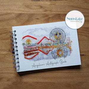 Disney Autograph Books, Personalised Disneyland Resort Autograph Book, Pixar Pier, Disney Signature Book, Disney Scrapbook, Disney Photobook