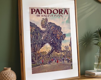 Pandora, Walt Disney World Prints, Retro Posters, World of Avatar, Animal Kingdom, Wall Art