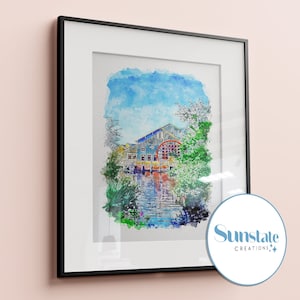 Disney&#39;s Port Orleans Riverside Resort Watercolour Sketch Print, Disney Prints Available In A3, A4, A5