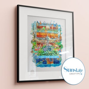 Impressão de esboço em aquarela do Disney&#39;s Polynesian Resort, Disney Prints, A3, A4, A5
