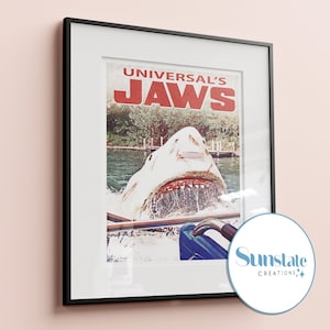 Jaws The Ride, Retro Poster, Universal Studios Retro Print, Universal Orlando Prints, A1, A2, A3, A4, A5