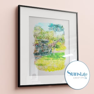 Kilimanjaro Safari Watercolour Sketch Print, Animal Kingdom, Disney Prints Available in A3, A4, A5