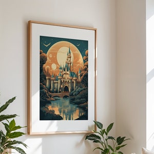 Disneyland Prints, Disneyland California Print, Disneyland Poster, Disney Prints, Dornröschenschloss bei Nacht, Disneyschloss, Poster