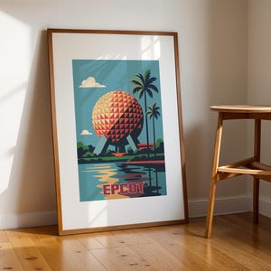 Epcot Retro Pop Art Stil Disney Druck, Disney Pop Art Poster, Raumschiff Erde, Disney Parks Drucke, Disney World Drucke, Disney Geschenke