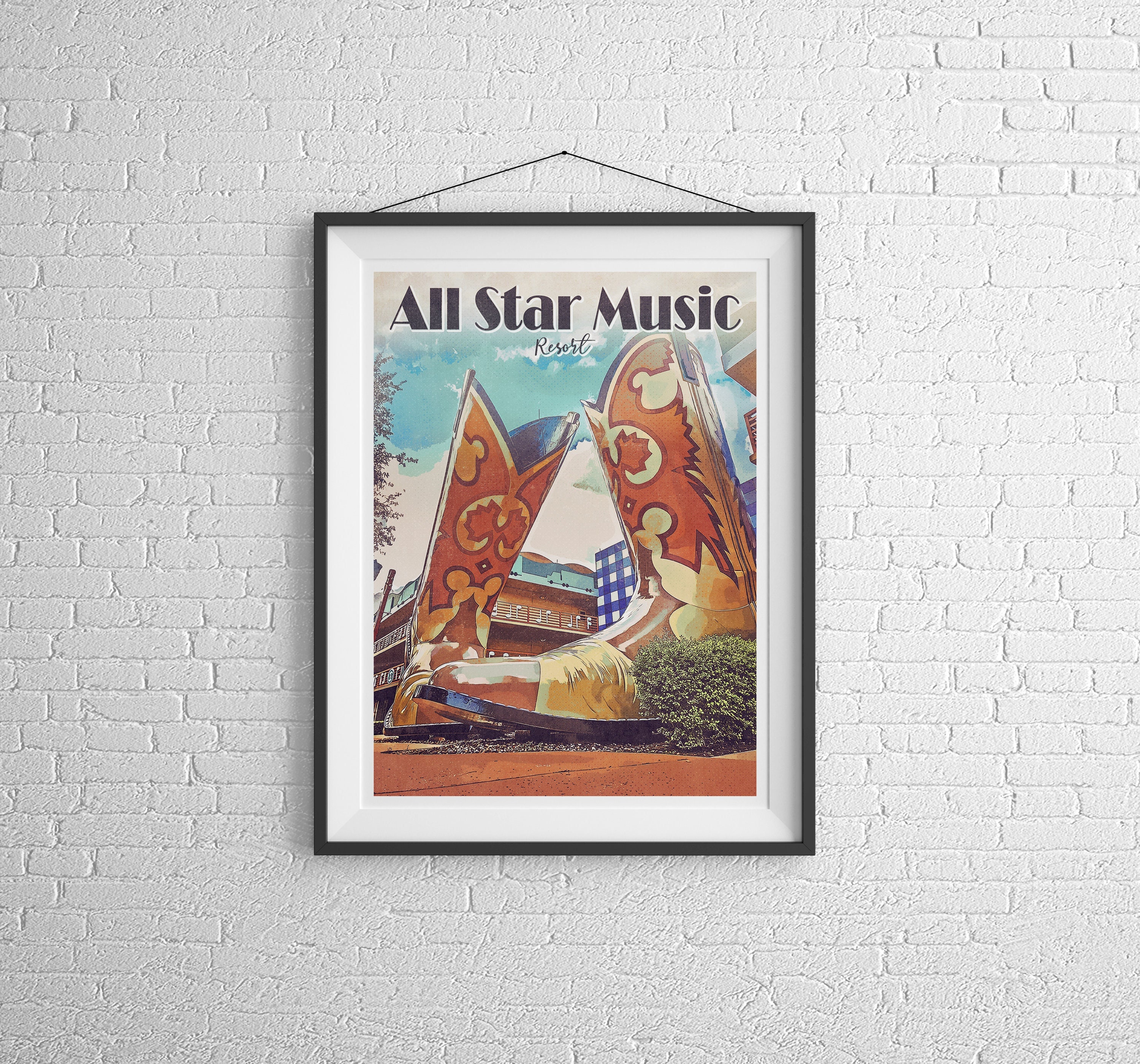 All Star Music Resort Retro Disney Poster Disney Prints - Etsy