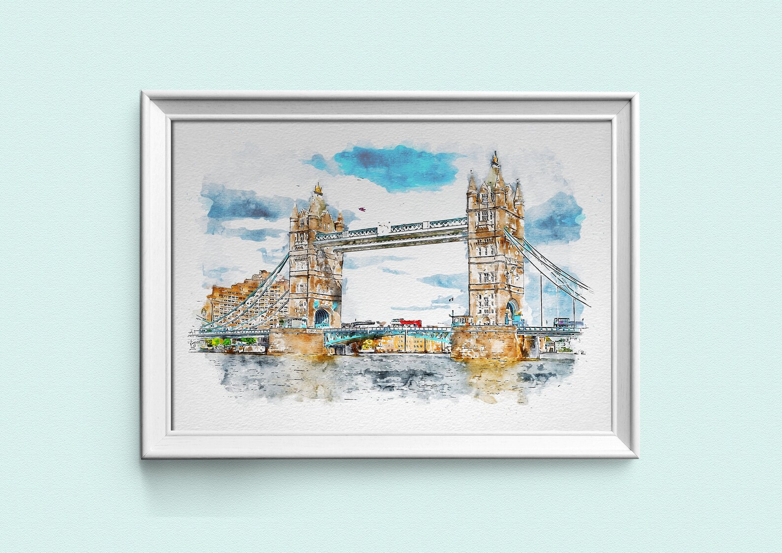 Tower Bridge Watercolour Sketch Print London Prints Available - Etsy