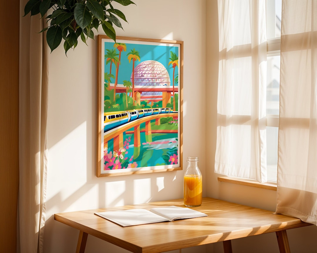 Epcot Abstract Prints, Disney Prints, Spaceship Earth, Abstract Poster ...
