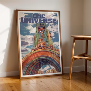 Stampe dell'Universo Epico, Poster dell'Universo Epico, Poster retrò, Stampe dei Parchi Universal, Stampe di viaggio, Stampe di Orlando, Arte murale dell'Universo Epico
