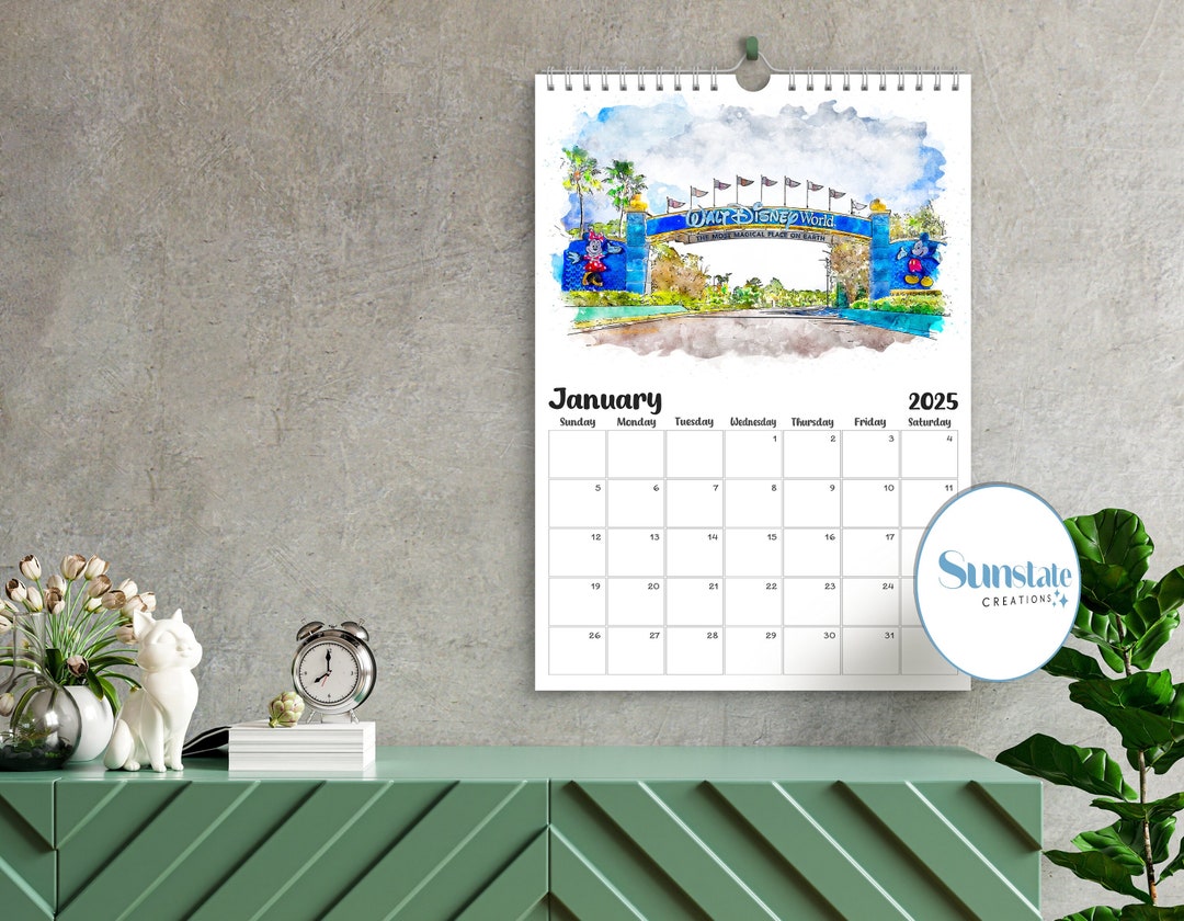 Walt Disney World Calendar 2025, Disney Prints, Watercolour Calendar ...