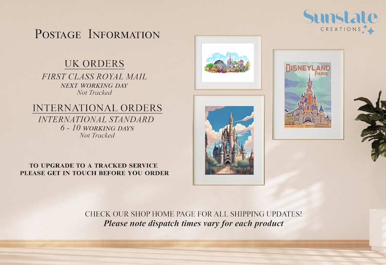 Walt Disney World Quote Prints, Landscape Set Of Four Watercolour Sketch Prints, Disney Park Prints image 7