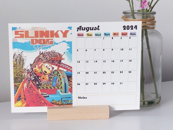 Calendrier de bureau Walt Disney World 2024, calendrier de bureau A5  Disney, calendriers Disney, calendrier aquarelle Disney, planificateur  annuel