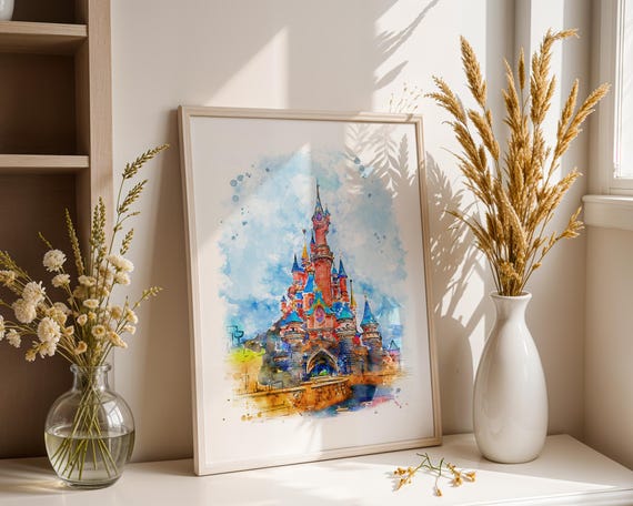 Disneyland Paris Print, Sleeping Beauty Castle, Disney Prints