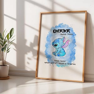 Ohana Means Family Quote Print, Disney Lilo & Stitch, A3, A4, A5 Prints, Stitch Prints, Disney Prints, Ohana Prints, Stitch Decor