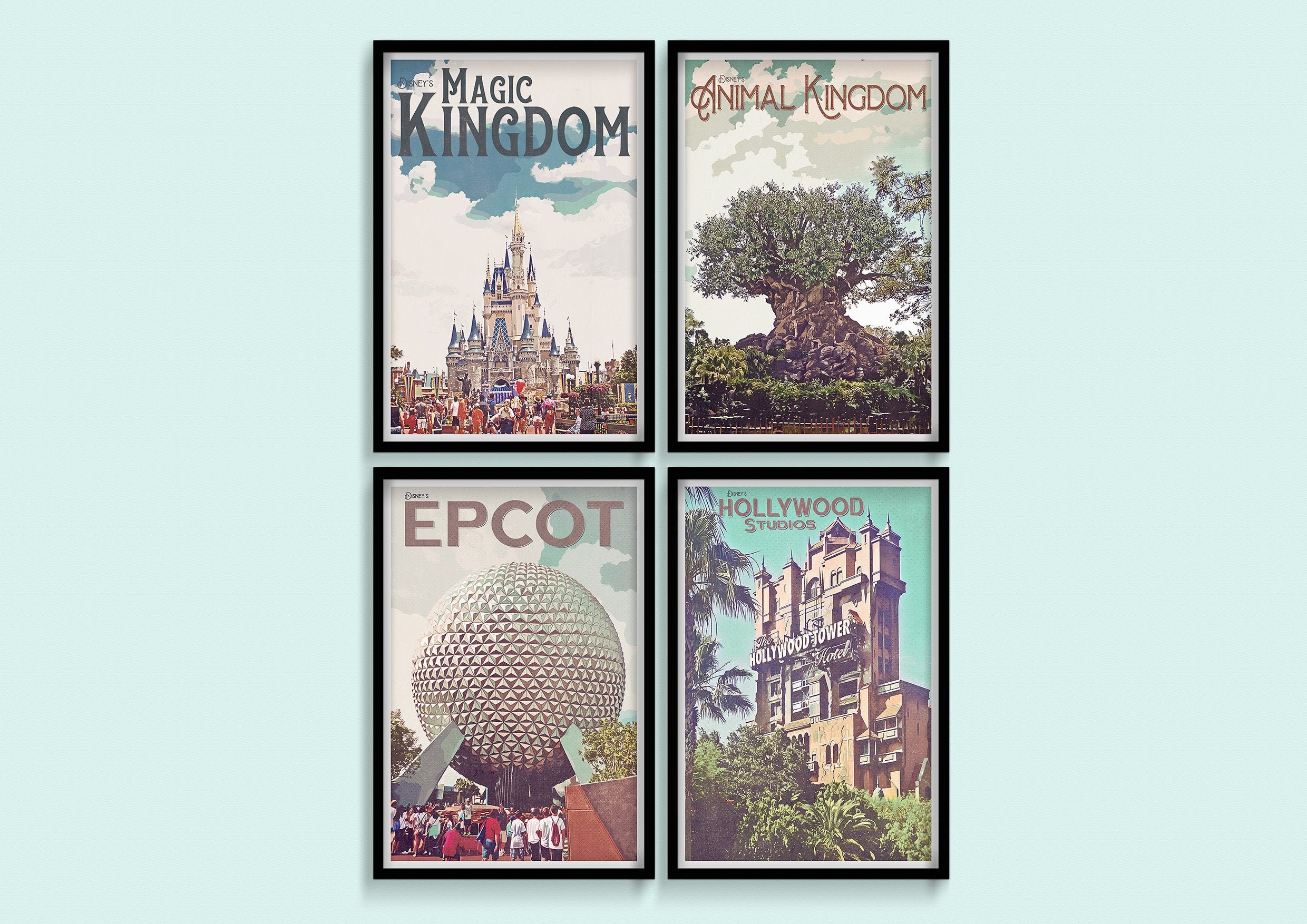 Walt Disney World Retro Prints Disney Prints Disney Posters - Etsy
